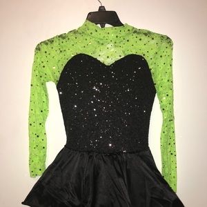 Green and Black Adult Medium Jazz Dance Costume